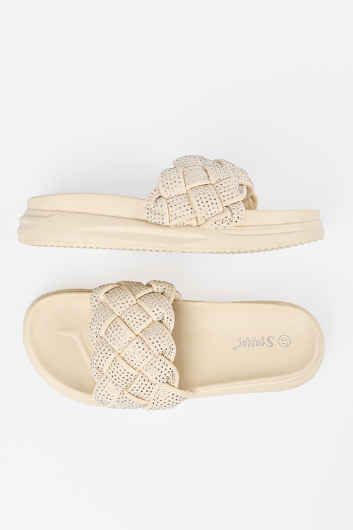 Ciabatte con cristalli color sabbia... Ciabatte con cristalli color sabbia...