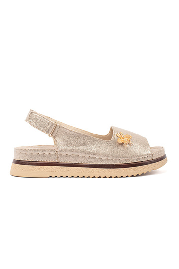 Sandali dorati con platform...