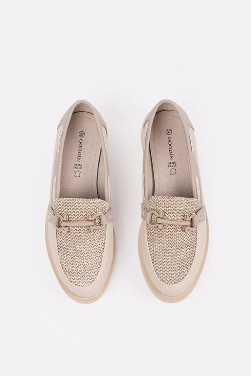 mocassini color avorio con soletta in...