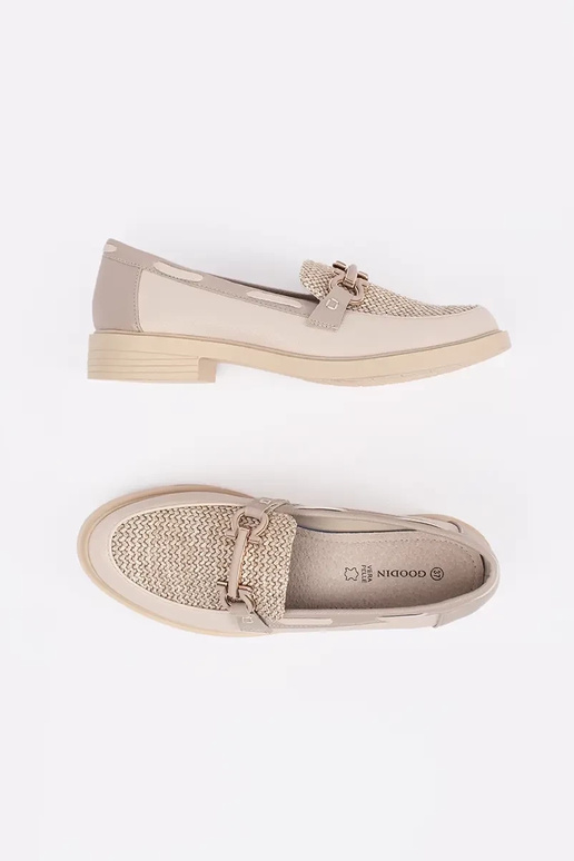 mocassini color avorio con soletta in...