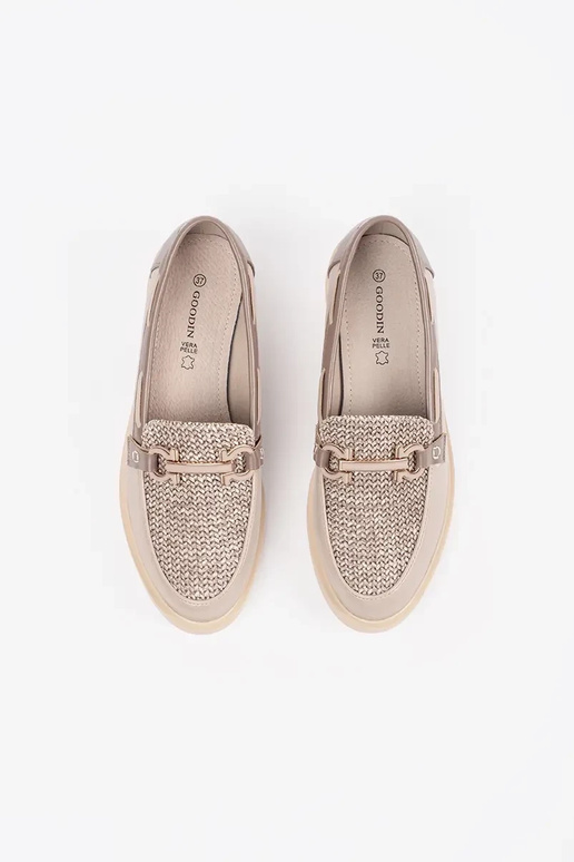 mocassini color sabbia con soletta in...