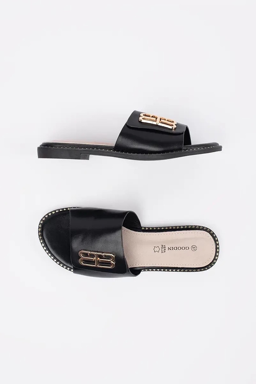 infradito nere da donna con suola piatta