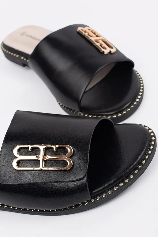 infradito nere da donna con suola piatta