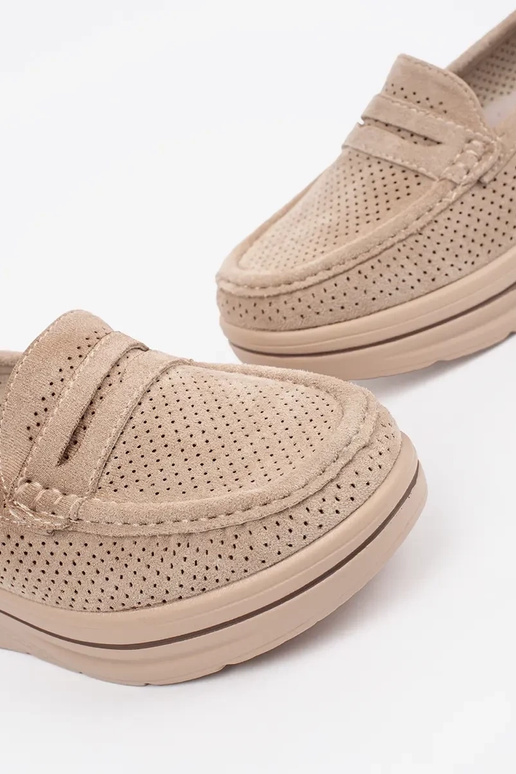 mocassini color sabbia con suola spessa