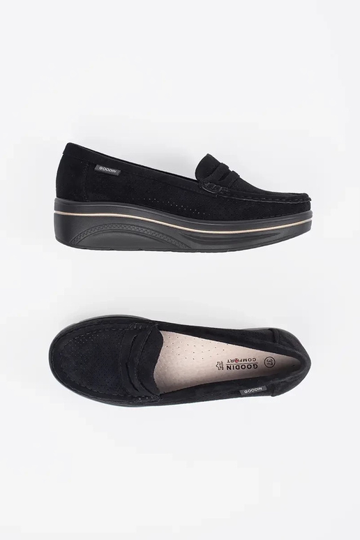 mocassini neri con suola spessa