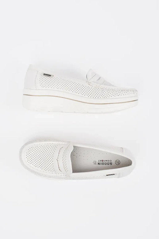 mocassini bianchi con suola spessa