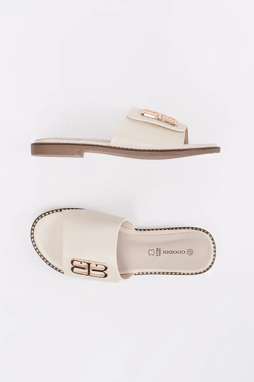 infradito color avorio da donna con...