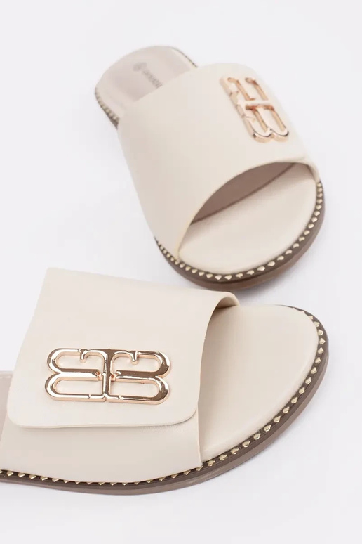 infradito color avorio da donna con...