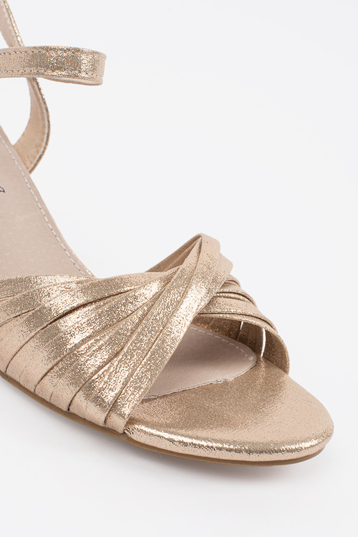 Sandali eleganti dorati a basso tacco
