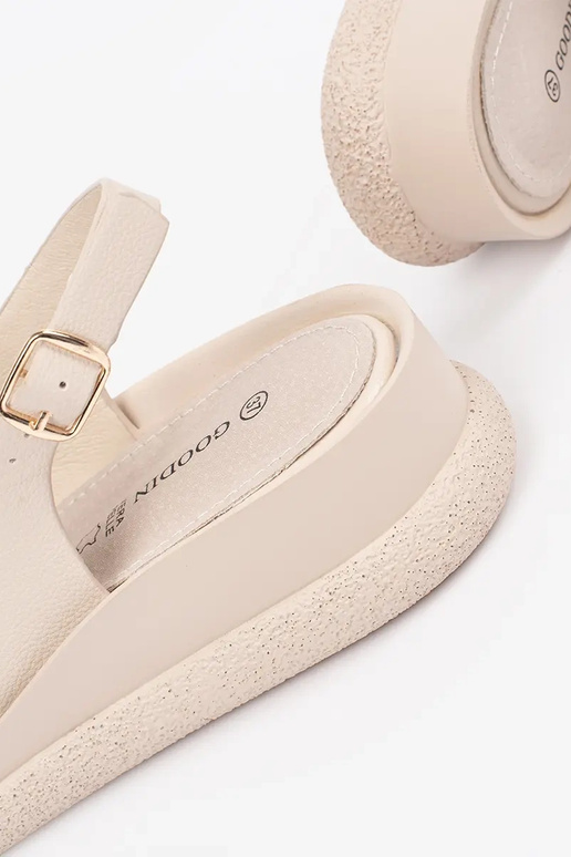 Sandali piatti color sabbia con...