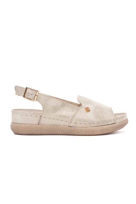 Sandali color oro con soletta in pelle Sandali color oro con soletta in pelle