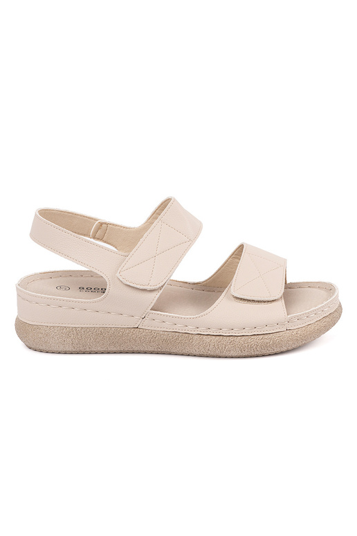 Sandali color avorio donna Velcro