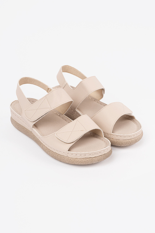 Sandali color avorio donna Velcro