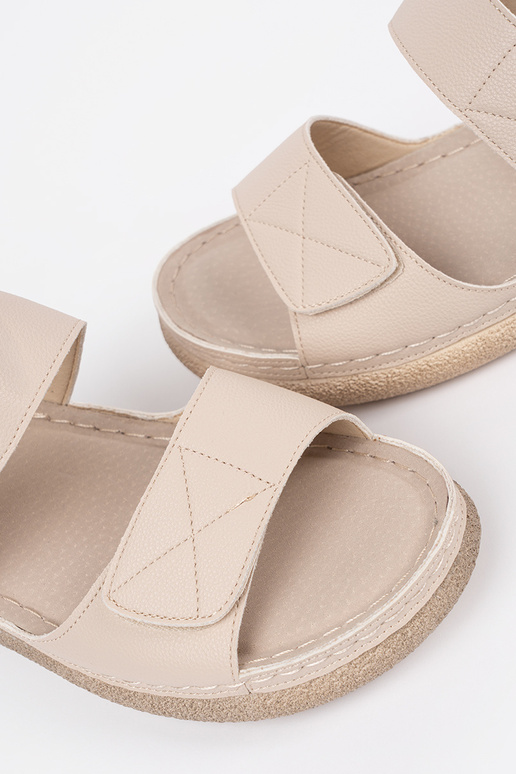 Sandali color avorio donna Velcro