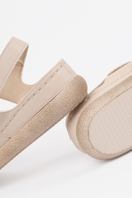 Sandali color avorio donna Velcro