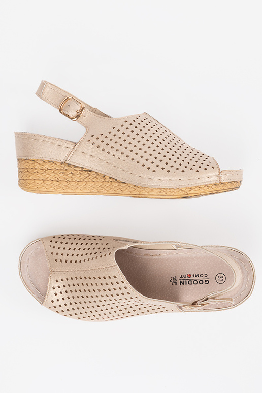 Sandali dorati con zeppa Sandali dorati con zeppa