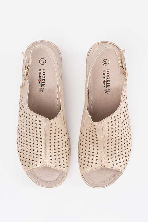 Sandali dorati con zeppa Sandali dorati con zeppa