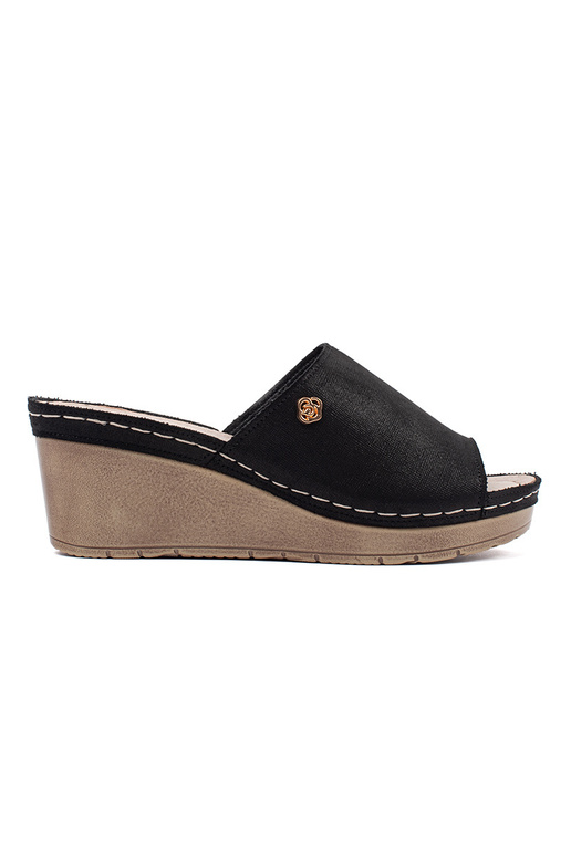 Ciabatte da donna nere con zeppa Ciabatte da donna nere con zeppa