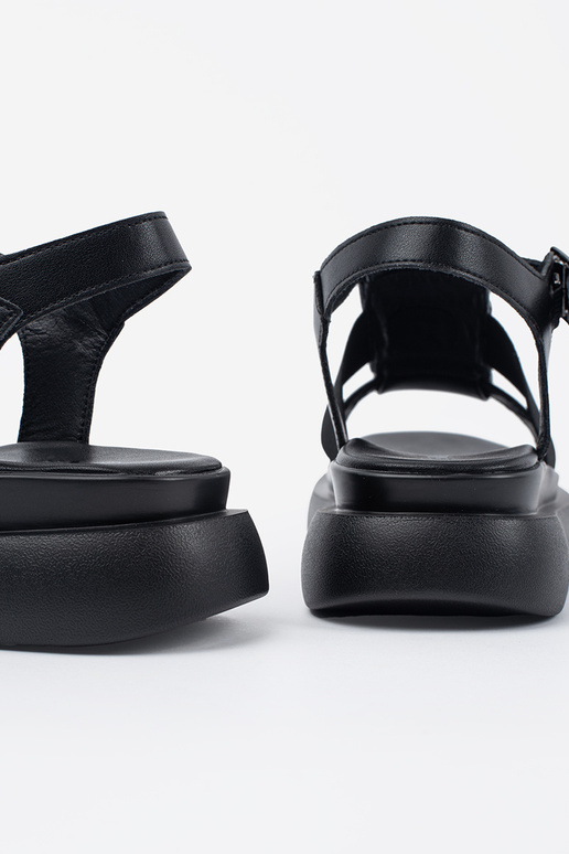 Sandali Eleganti in Pelle Nera con...