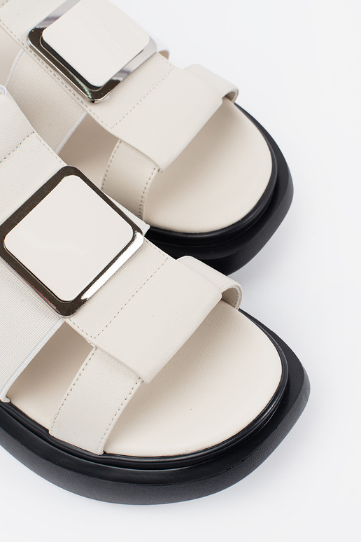 Sandali Eleganti in Pelle Avorio con...