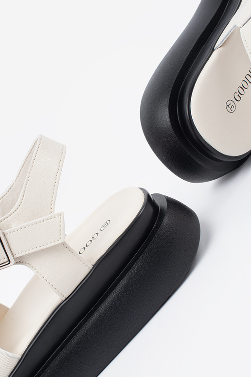 Sandali Eleganti in Pelle Avorio con...