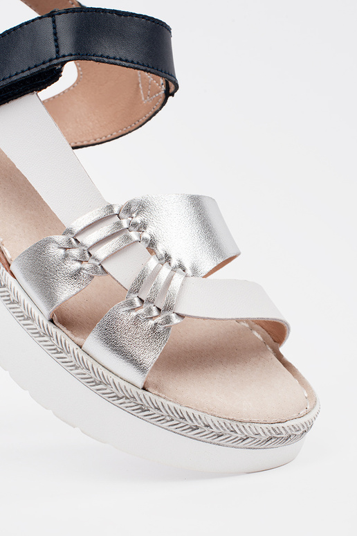 Sandali con Piattaforma Bianco e Blu...