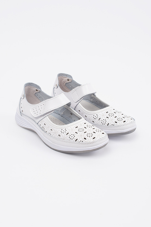 Sandali bianchi in pelle con design... Sandali bianchi in pelle con design...