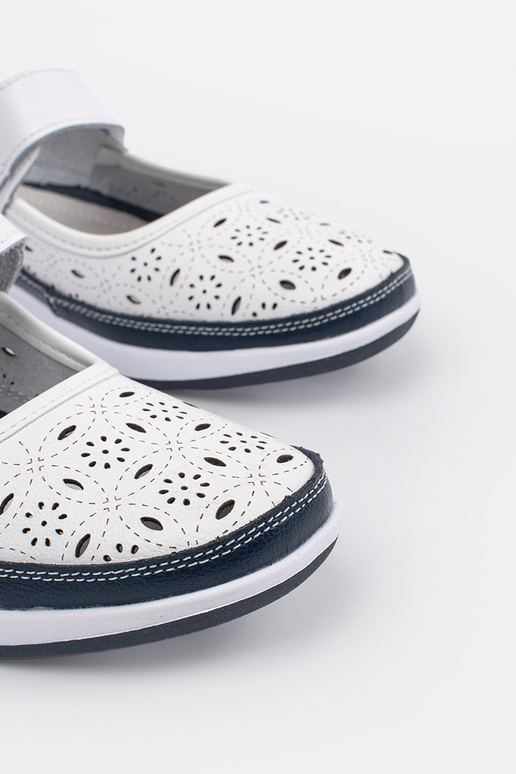 Sandali bianchi e blu in pelle con... Sandali bianchi e blu in pelle con...