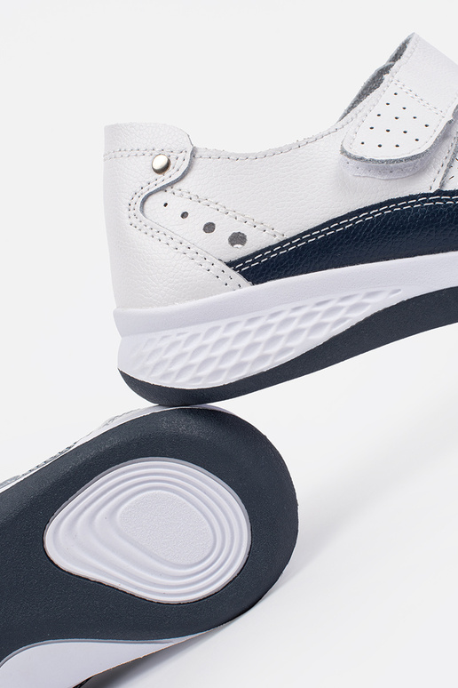 Sandali bianchi e blu in pelle con... Sandali bianchi e blu in pelle con...