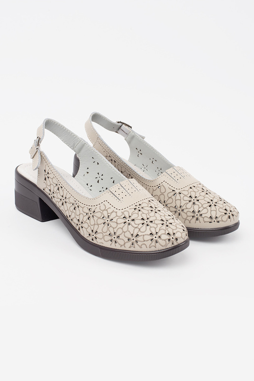 Sandali color sabbia con tacco basso