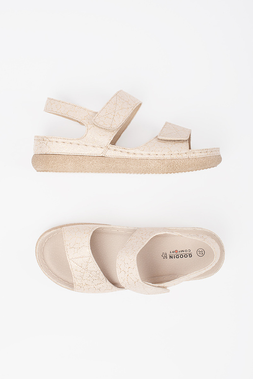 Sandali color avorio donna Velcro