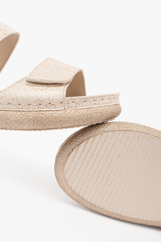 Sandali color avorio donna Velcro