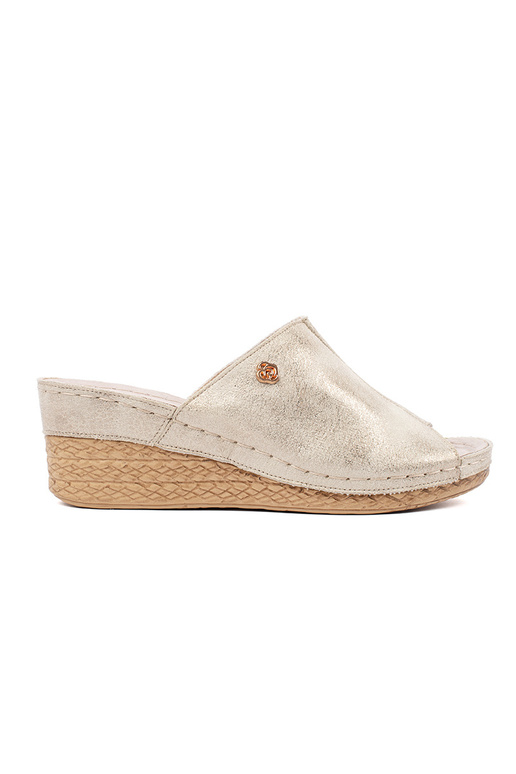 Pantofole con zeppa donna color oro Pantofole con zeppa donna color oro