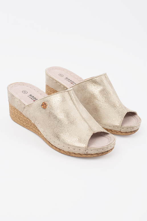 Pantofole con zeppa donna color oro Pantofole con zeppa donna color oro