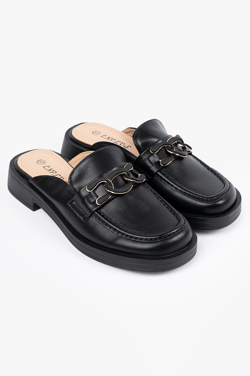 Pantofole nere in pelle sintetica con...