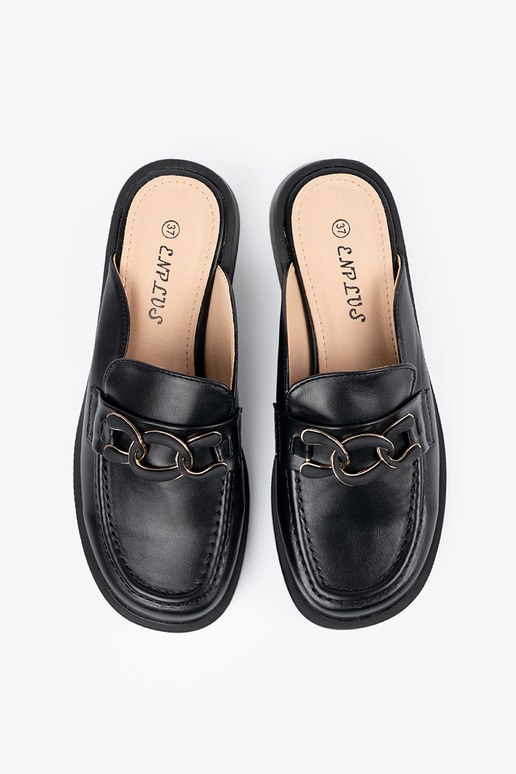 Pantofole nere in pelle sintetica con...