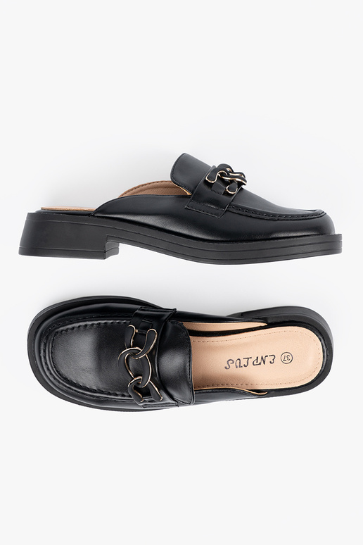 Pantofole nere in pelle sintetica con...