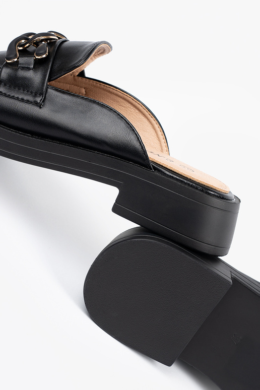 Pantofole nere in pelle sintetica con...