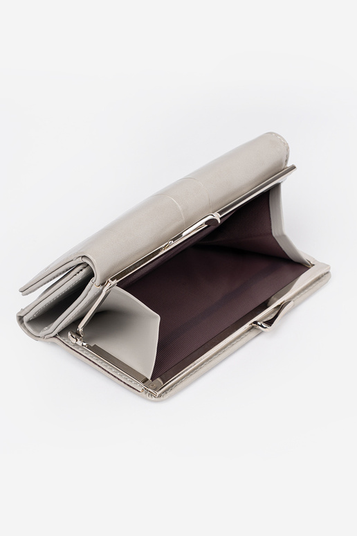 Portafoglio grigio da donna in ecopelle