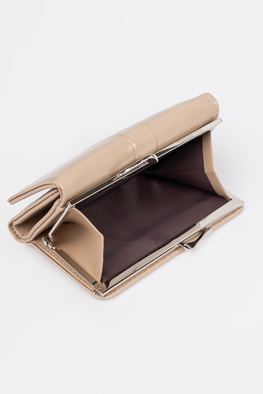 Portafoglio beige da donna in ecopelle