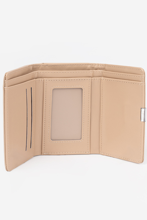 Portafoglio beige da donna in ecopelle