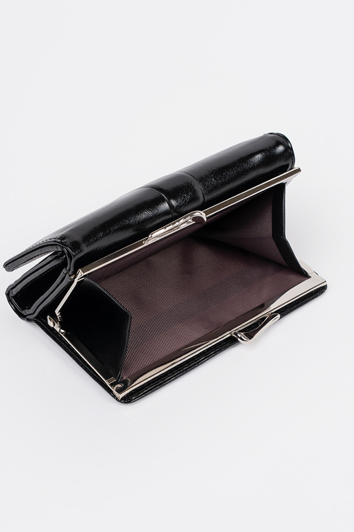 Portafoglio nero da donna in ecopelle