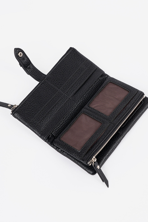 Portafoglio da donna nero con scomparti
