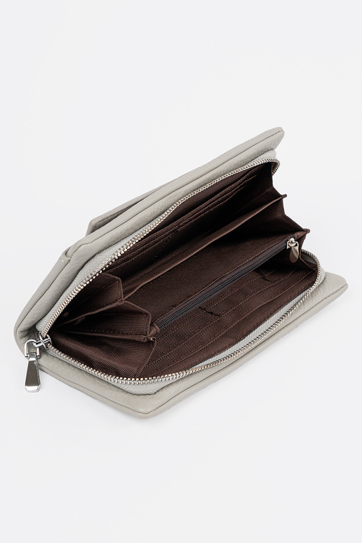 Portafoglio grande da donna color grigio