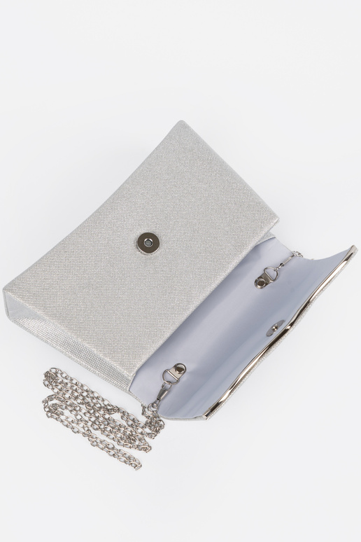 Borsa argentata con catena