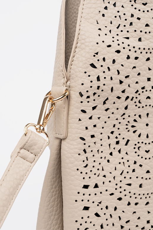 Borsa avorio traforata da donna