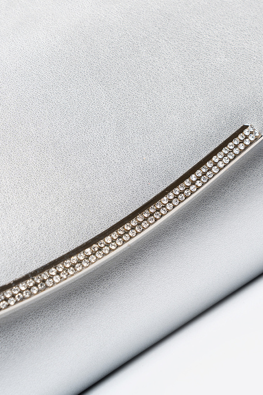 Borsa color argento con catena