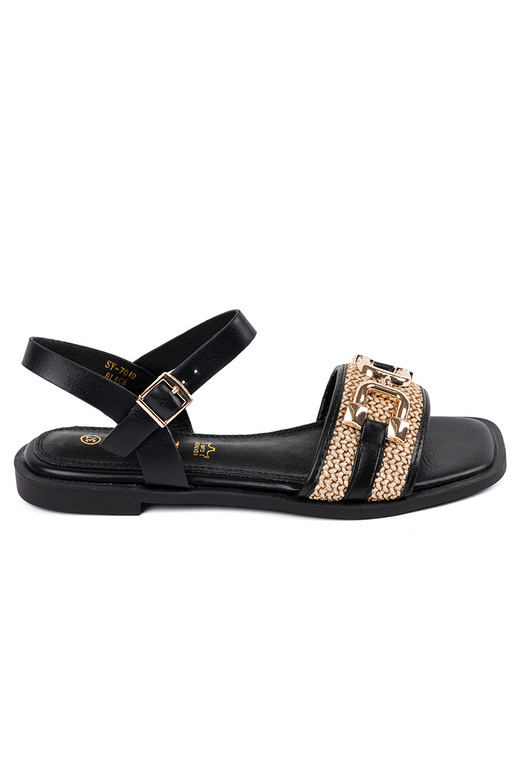 Sandali neri per donna con soletta in... Sandali neri per donna con soletta in...