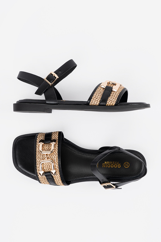 Sandali neri per donna con soletta in... Sandali neri per donna con soletta in...