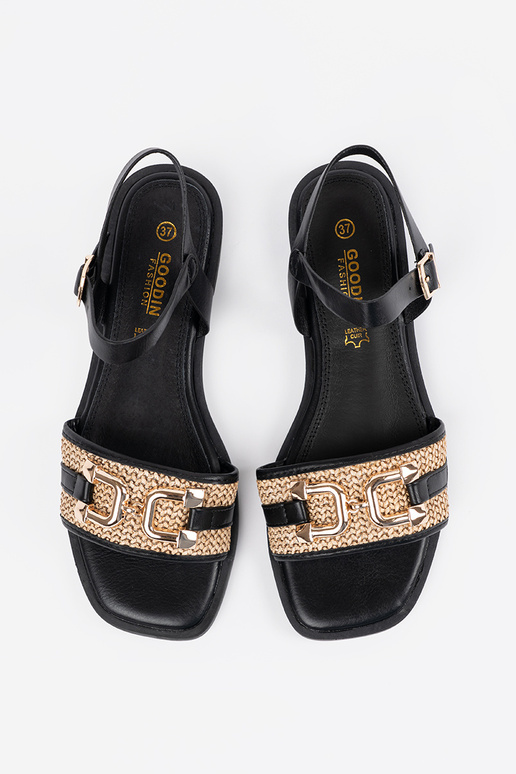 Sandali neri per donna con soletta in... Sandali neri per donna con soletta in...